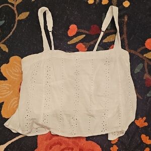 Hollister White Eyelet Camisole Top